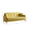 Divano 3 posti con funzione letto e contenitore Marina in tessuto beige 215x85x90H