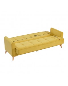 Divano 3 posti con funzione letto e contenitore Marina in tessuto beige 215x85x90H