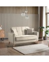 Divano 2 posti con funzione letto e contenitore Marina in tessuto beige 156x85x90H