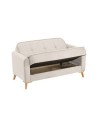 Divano 2 posti con funzione letto e contenitore Marina in tessuto beige 156x85x90H