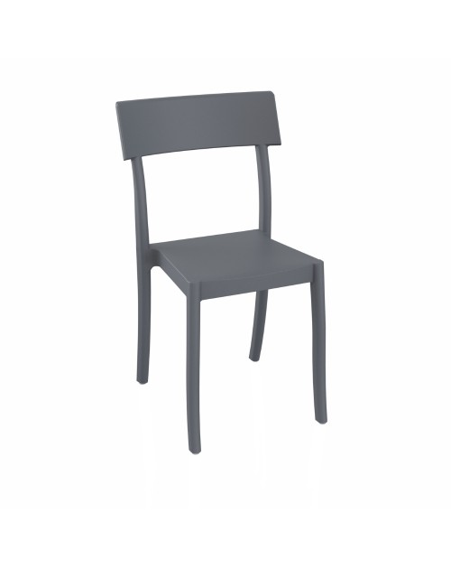 Sedia in polipropilene colore grigio metal design contemporaneo Milly