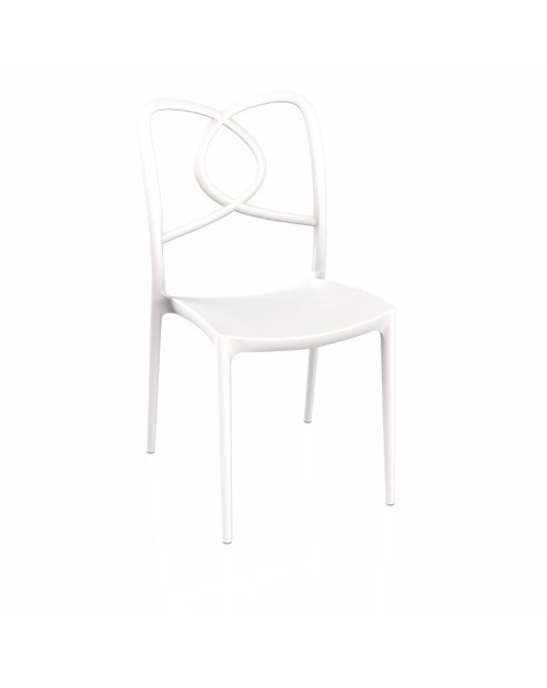 Sedia in polipropilene colore bianco design raffinato Hug