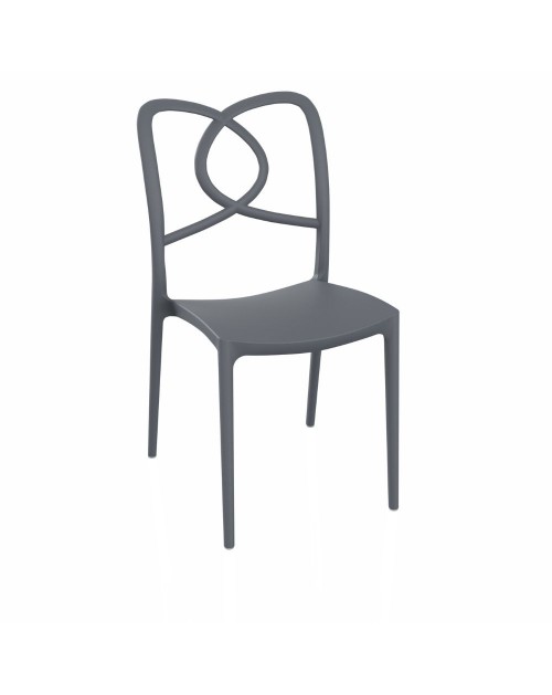 Sedia in polipropilene colore grigio metal design raffinato Hug