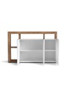 Credenza 4 ante e cornice con vani a giorno rovere tabacco e bianco Nexon4 146x41x93H