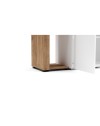 Credenza 4 ante e cornice con vani a giorno rovere tabacco e bianco Nexon4 146x41x93H