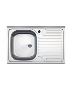 Lavello appoggio acciaio inox 80x50 cm una vasca e gocciolatoio destro SA216