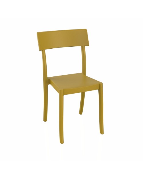 Sedia in polipropilene colore giallo senape design contemporaneo Milly