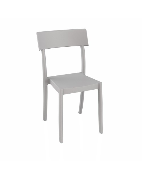 Sedia in polipropilene colore grigio cemento design contemporaneo Milly