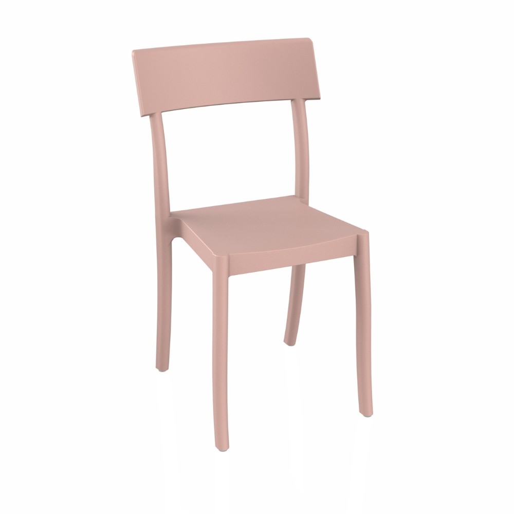 Sedia in polipropilene colore rosa antico design contemporaneo Milly