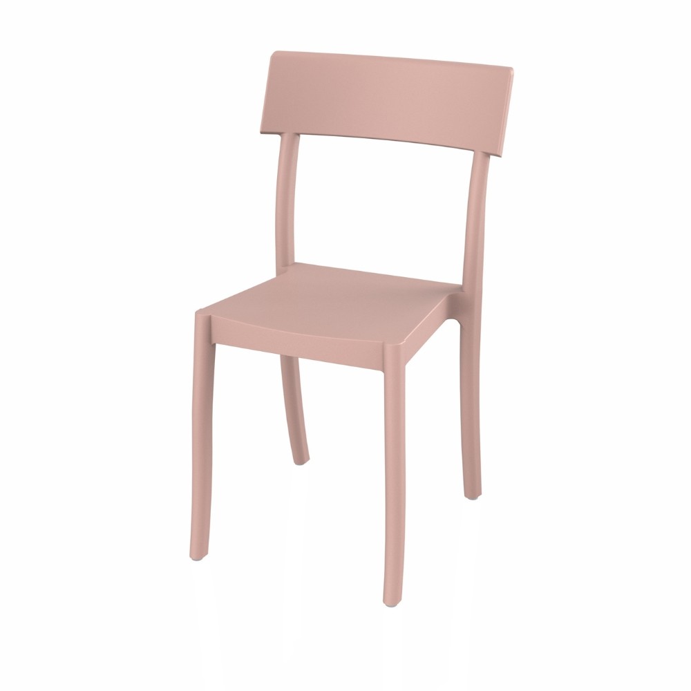 Sedia in polipropilene colore rosa antico design contemporaneo Milly