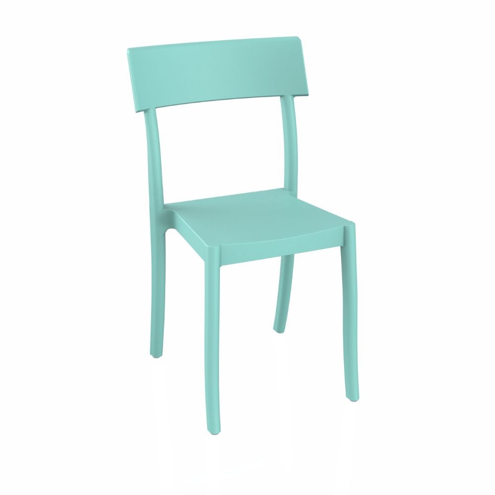 Sedia in polipropilene colore verde tiffany design contemporaneo Milly