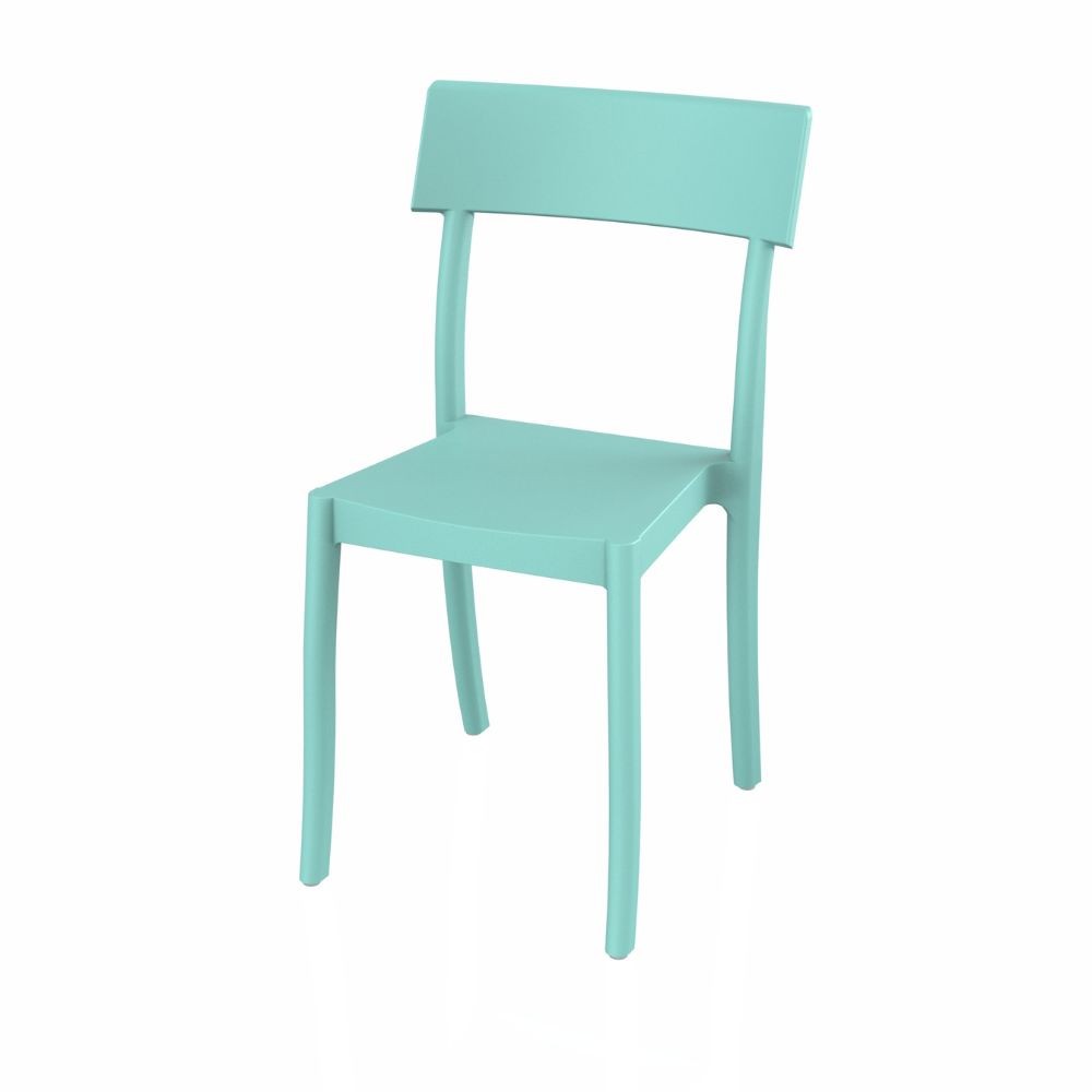 Sedia in polipropilene colore verde tiffany design contemporaneo Milly