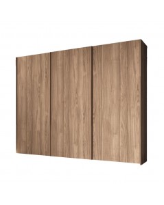 Armadio tre ante scorrevoli in legno noce america Step 276x67x250h