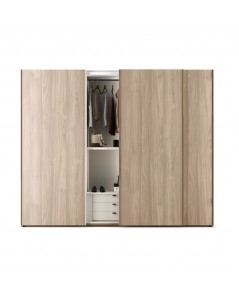 Armadio tre ante scorrevoli in legno noce america Step 276x67x250h