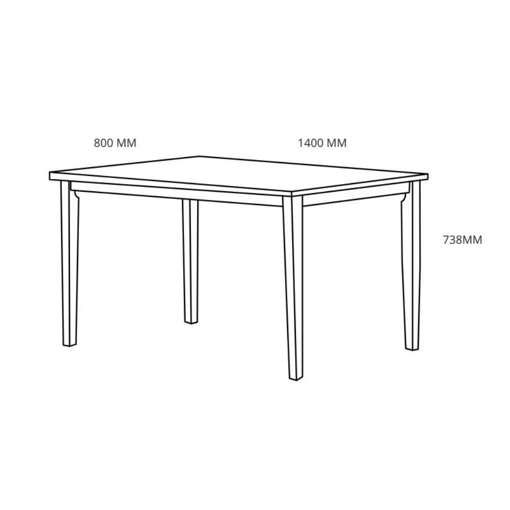 Tavolo rettangolare bianco Dori 140x80x74H