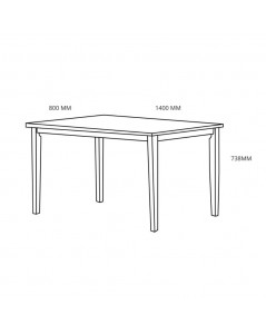 Tavolo rettangolare bianco Dori 140x80x74H