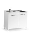 Cucinino80 bianco larice con lavello e piano cottura 80x60x85H