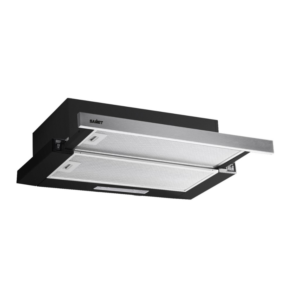 Cappa sottopensile NEWSLIM60 nero con frontalino estraibile inox Samet