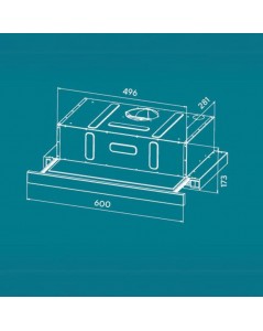 Cappa sottopensile NEWSLIM60 nero con frontalino estraibile inox Samet