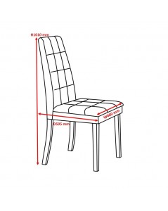 Sedia imbottita con struttura in legno bianco e tessuto grigio Tim