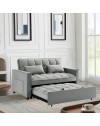 Divano 2 posti con letto estraibile grigio 135x93x78H Eiri