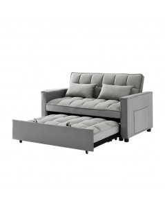 Divano 2 posti con letto estraibile grigio 135x93x78H Eiri