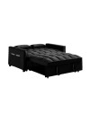 Divano 2 posti con letto estraibile nero 135x93x78H Eiri