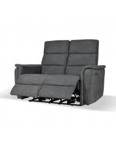 Divano recliner elettrici 2 posti grigio Faber 140x77x105h