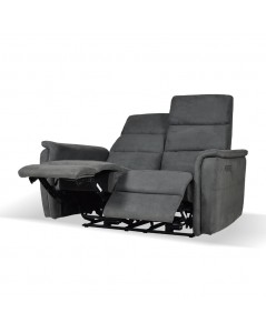 Divano recliner elettrici 2 posti grigio Faber 140x77x105h