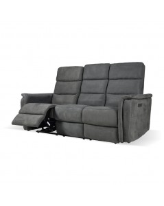 Divano recliner elettrici 3 posti grigio Faber 191x77x105H