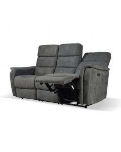 Divano recliner elettrici 3 posti grigio Faber 191x77x105H