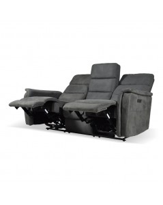 Divano recliner elettrici 3 posti grigio Faber 191x77x105H