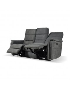 Divano recliner elettrici 3 posti grigio Faber 191x77x105H