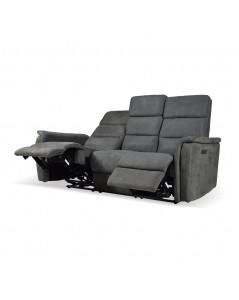 Divano recliner elettrici 3 posti grigio Faber 191x77x105H