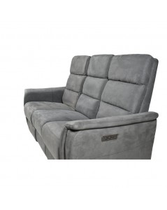 Divano recliner elettrici 3 posti grigio Faber 191x77x105H