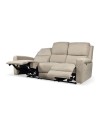 Divano 3 posti recliner elettrici tessuto tortora Claus 211x77x103H