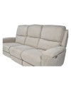 Divano 3 posti recliner elettrici tessuto tortora Claus 211x77x103H