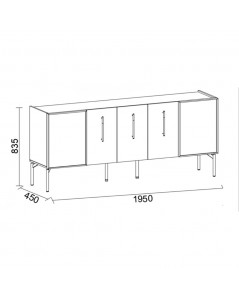 Madia 5 ante beige e kaplan Vega 195x45x83.5H