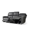 Divano 3 posti recliner elettrici in vera pelle grigio scuro Claus 211x77x103H