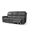 Divano 3 posti recliner elettrici in vera pelle grigio scuro Claus 211x77x103H