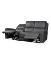 Divano 3 posti recliner elettrici in vera pelle grigio scuro Claus 211x77x103H