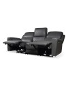 Divano 3 posti recliner elettrici in vera pelle grigio scuro Claus 211x77x103H