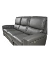 Divano 3 posti recliner elettrici in vera pelle grigio scuro Claus 211x77x103H