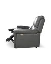 Divano 3 posti recliner elettrici in vera pelle grigio scuro Claus 211x77x103H