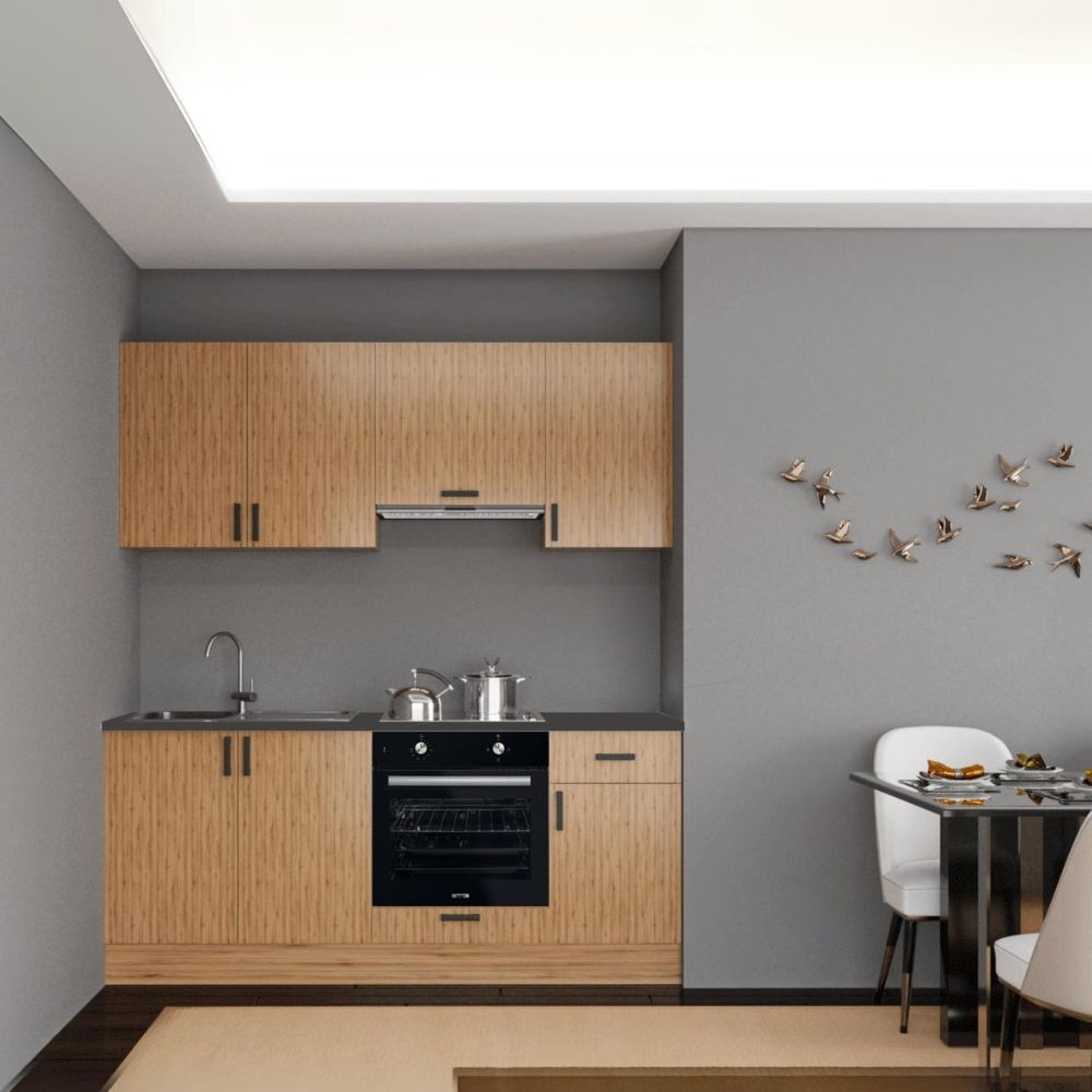 Cucina completa di elettrodomestici Taurus 195 colore rovere