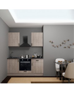 Cucina completa di elettrodomestici Asti 180 colore rovere grigio chiaro