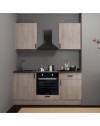 Cucina completa di elettrodomestici Asti 180 colore rovere grigio chiaro