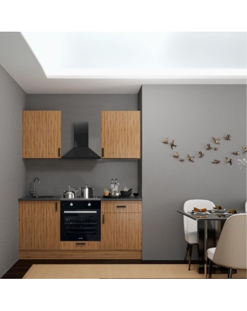 Cucina completa di elettrodomestici Asti 180 colore rovere