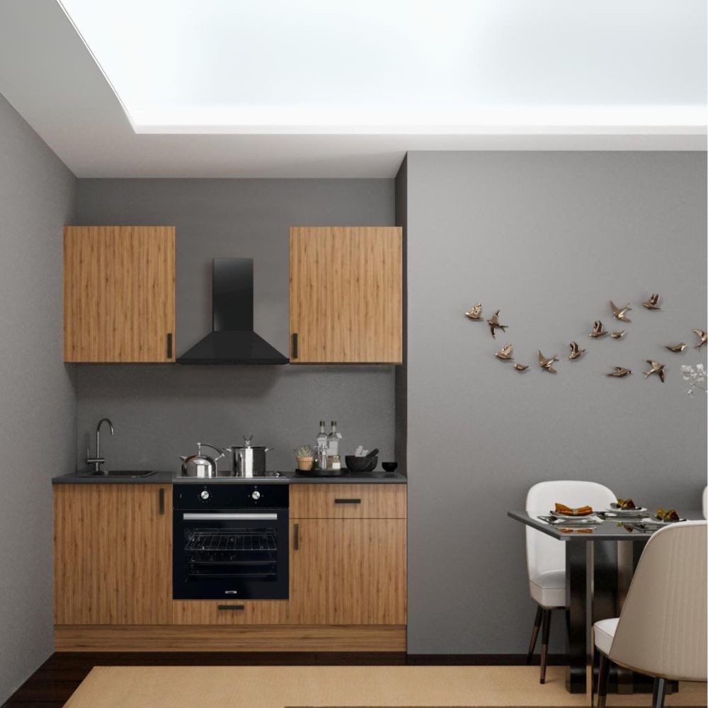 Cucina completa di elettrodomestici Asti 180 colore rovere