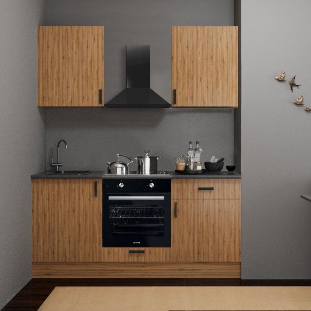 Cucina completa di elettrodomestici Asti 180 colore rovere